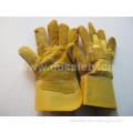 Yellow Cow Split Leather Patch Palm Work Glove (DLC203)